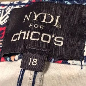 NYDJ for Chico’s jeans,paisley design,size 18,pockets in front and back.See pics